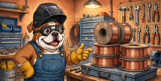 Bulldog con carretes de alambre MIG ER70S-6