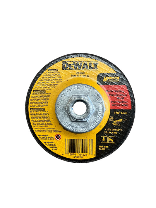 Rueda de amoladora DW4523 de 4-1/2 x 1/4 x 5/8-11