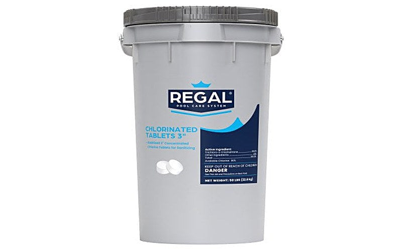 50 lb 3" Chlorinated Tablets Unwrapped Pail